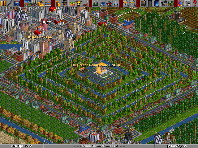I'm playing a game called French Connections Ltd.. This is my upgraded  HQ. It's from &quot;Fashionable France&quot; scenario.