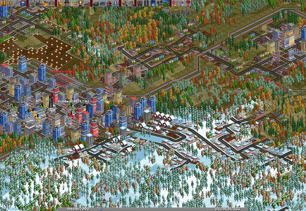 This city has grown immensely fast, and because all of my stations/rail get in the way, it just grows up to the mountains! It's almost as if the local authority used their brains on this one. ;)