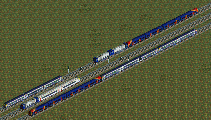 a selection of coupled trains...