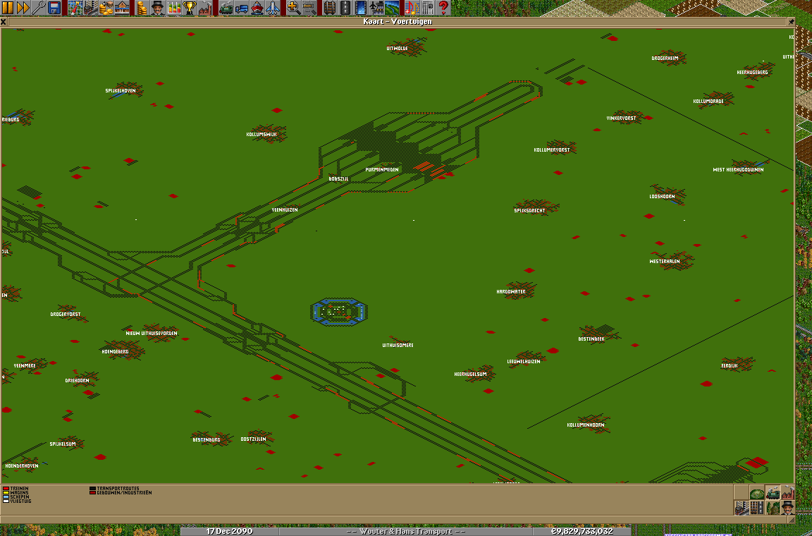 An overview of the massive 8 track, some pretty simple T-junctions (from above it looks) and the compact  switch junctions what are located before the T-junctions. And ofcourse: The massive 64 wide station.