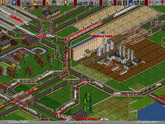 This problem causes rather large jams as trains end up going round in circles, and as more trains come along, well, you can see the result.