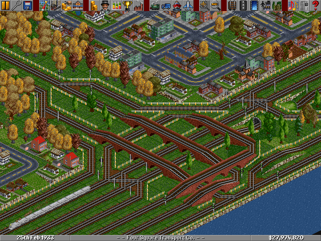This is how I had to layout my RR at the edge of my map. (From 'TTD-Squares'.)