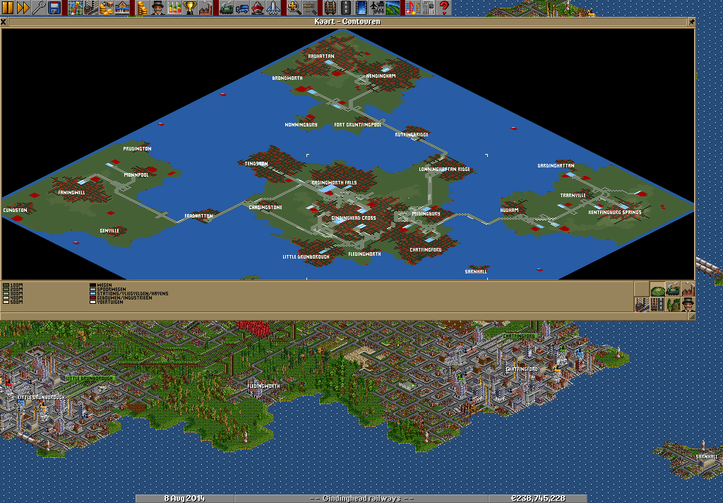 The map of Ginderhead Railways