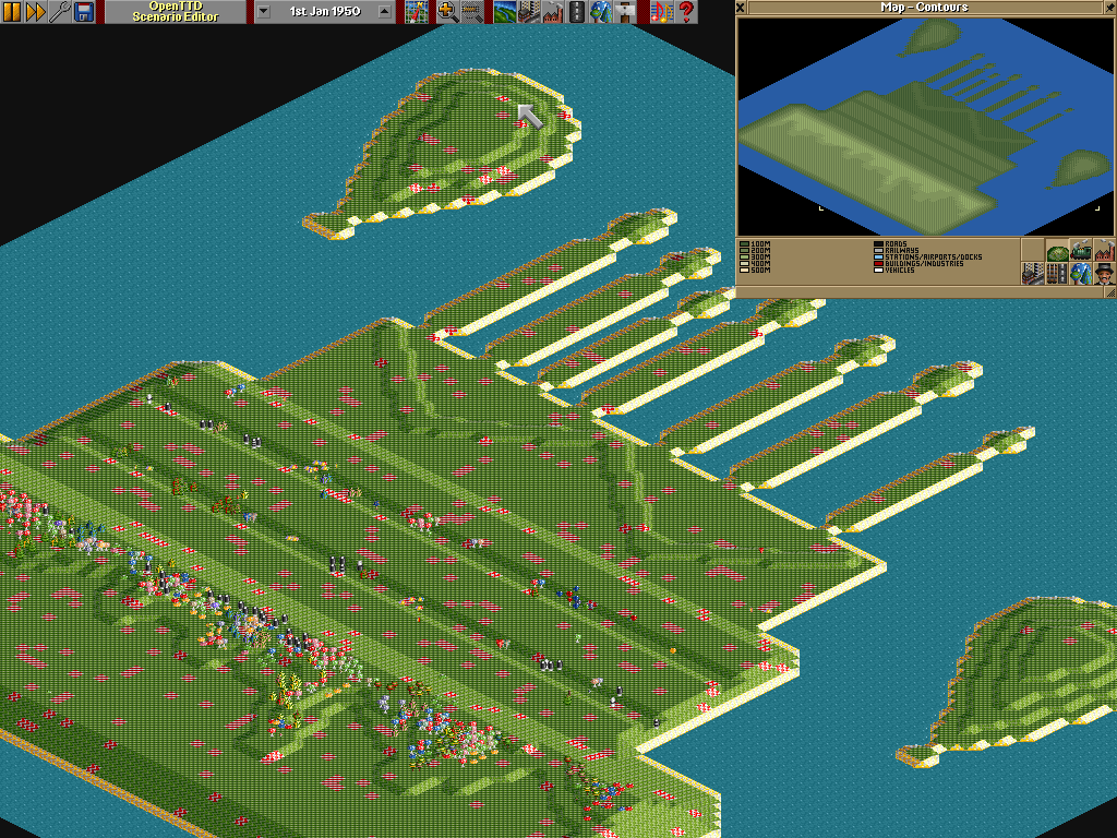 Screenshot Resolution: 1024*768<br />Climate: Toyland<br />Status: development (land mass only)<br /><br />Inspired by Akalamanaia's comment about Purno's Toy Train map, kinda, where he said the map could be train shaped. Except, I used a birthday cake 'cos I was hungry :D