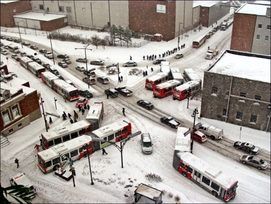 The Big 30 CM Snow fall affected the Articulated Buses