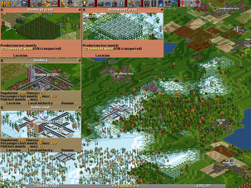 Snow in Temperate with TGP land. Note the different houses &amp;amp; forests above/below snowline.
