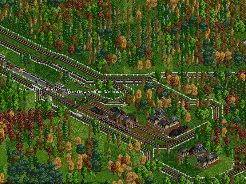 Our main coalmine station, with a single platform sticking out to the west to ensure that trains can service it as often as possible.