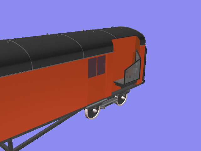 Travelling Post Office Coach, with the postbag catcher open