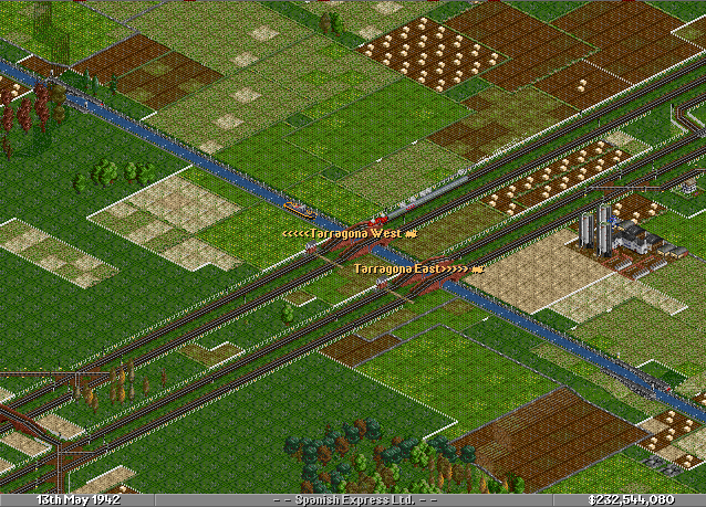 Kind a wanted to show off my 'canal' running partway across Spain. Probably not too realistic, but, I've got quite a shipping lines delivering food to the cities.