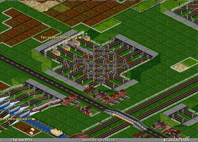 A pretty busy intersection. trains come through here about every 5 or 6 seconds.