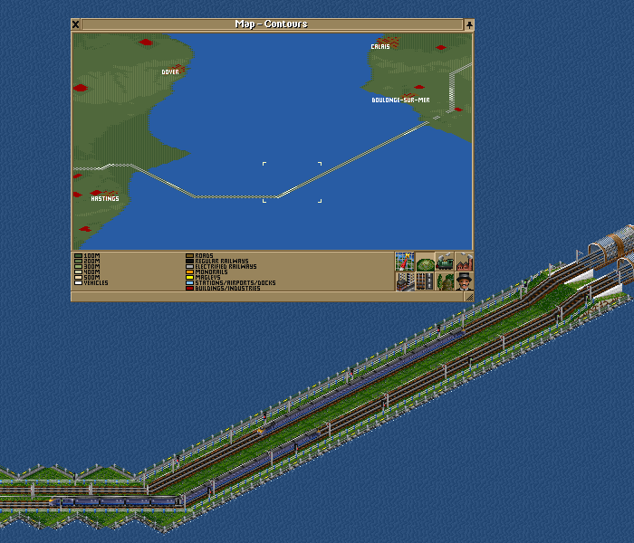 The Channel Tunnel. ;) Some bridges are built at two locations to allow ships to pass.