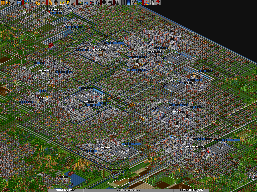 A general view of the north of the landmass, massive economic growth has devestated the landscape, not much green left :/