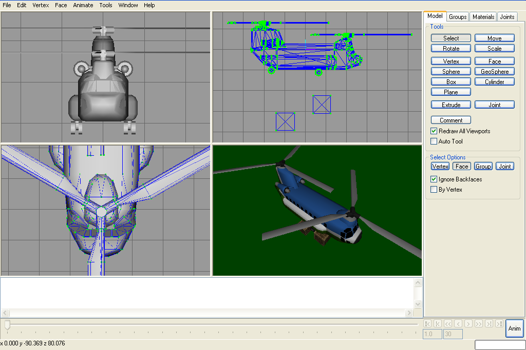 The Boeing 234 (Chinook) in milkshape 3d