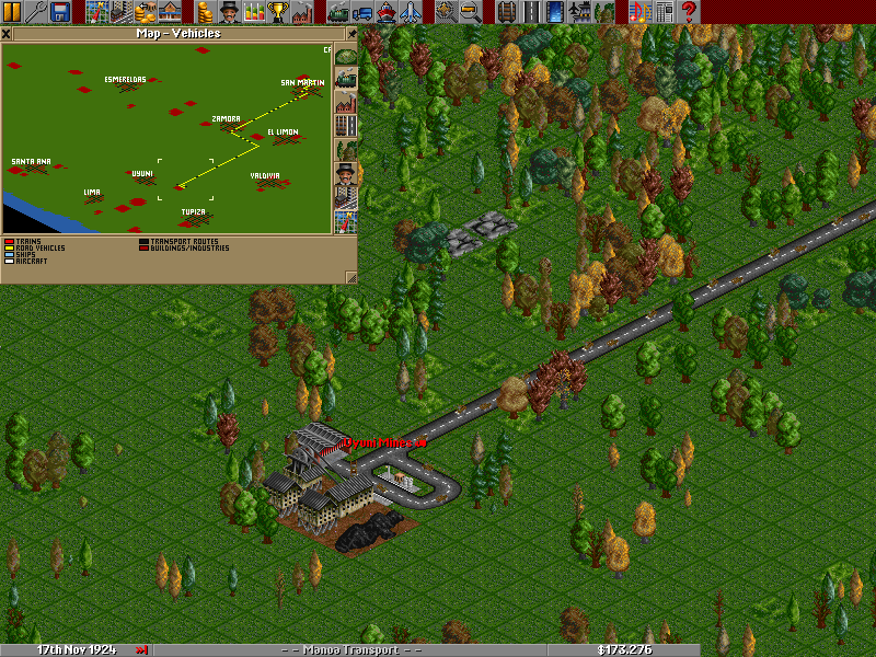 TTDP - Just a new game I started with a road filled with coal trucks. :lol: