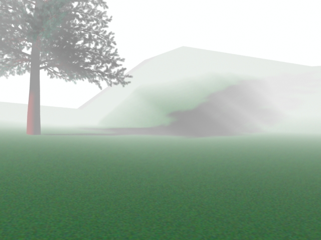 The terrain is made with 3DS Max8, and used my 'texture'. Its a little bit brighter than the original one because of the lighting effect.