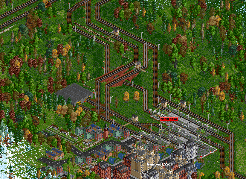 In just two years, both the town and station of Nennton have grown. Oddly, the express is the only train in view.
