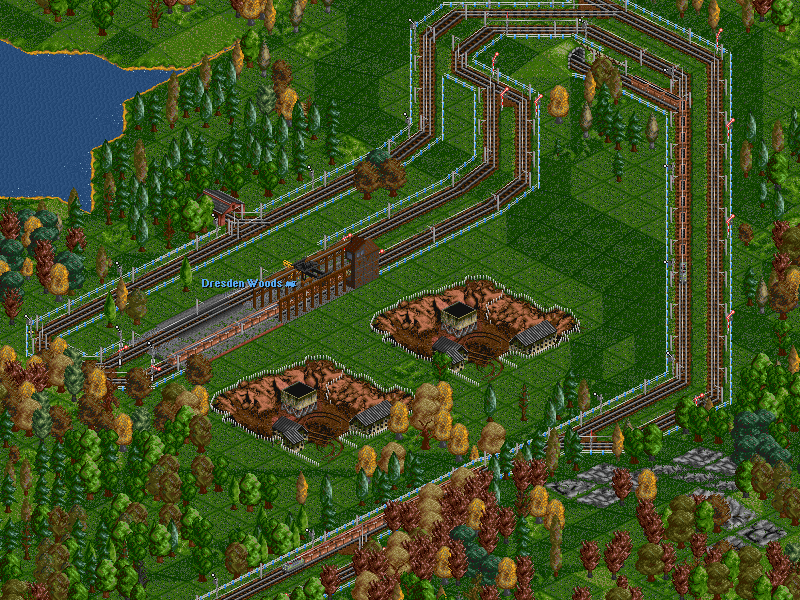 The train climbs up and above the iron ore mines down in Dresden valley. This is actually a busy coal/iron ore line, but I've still had to single-track parts of it due to the slopes.