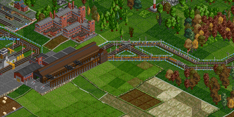 Finally, a screenshot of the two new steel train platforms of Andermund Factory. The entrance junction is working well. :-)