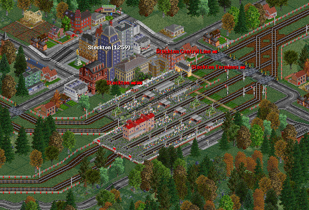 Arriving at Stockton Station, where passengers may not alight, only board the train. More time is spent loading the mail, than the passengers!