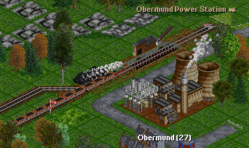 The coal is delivered to Obermund power station. A short branch line enables trains to pass each other.