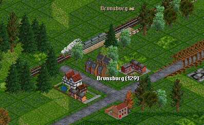 The regional service to Brunfeld passing Brunsburg. The bypass line will probably go under the town.