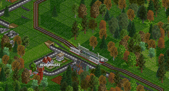 Same train stopping at Brunsgen. Only a single platform is need at this point as traffic does not require anything larger.