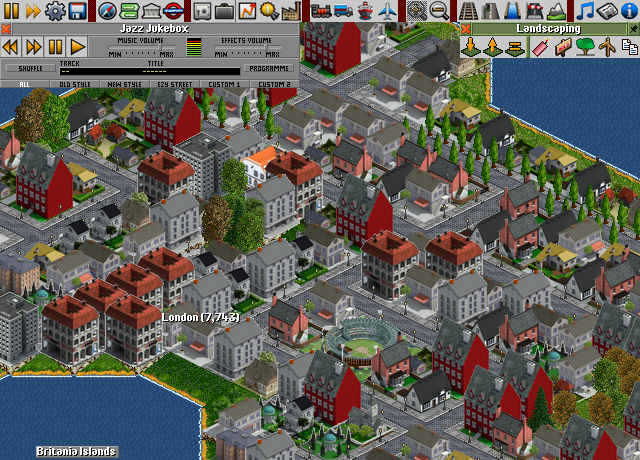 The replaceable control panel for a musical player version OpenTTD 32bpp