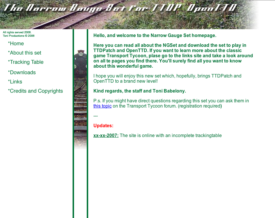Temporary website screenshot