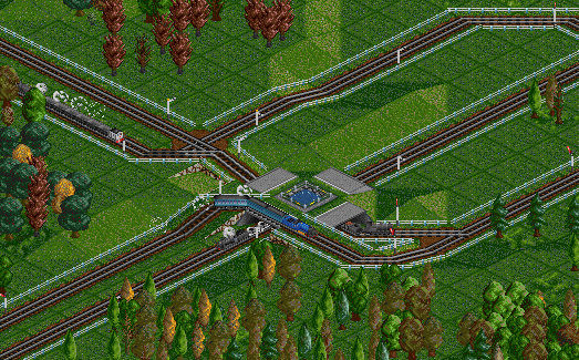 My little impossible junction. It handles all of my trains (25 of them) going through it.