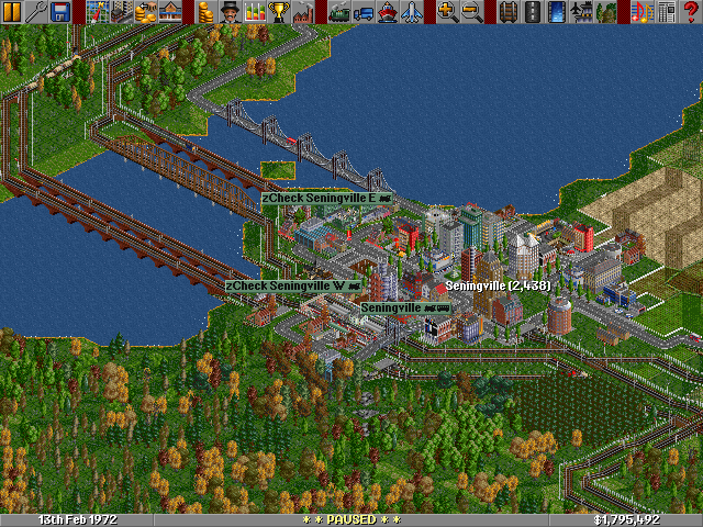 Bypasses constructed around Seningville. Through trains no longer have to wait for local trains at Seningville.