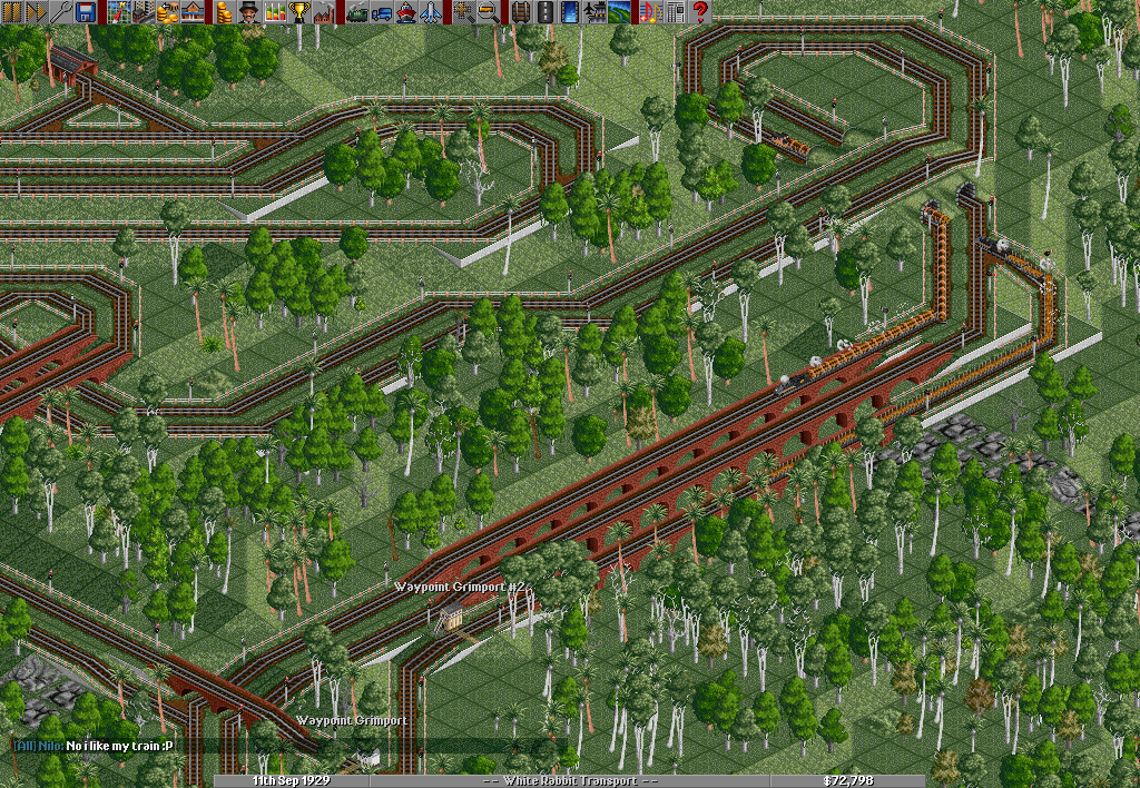 The serpentine tracks of my sawmill-factory line.