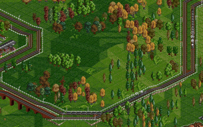 The tracks of my coal line hugs a small mountain, with a small segment being single-tracked.