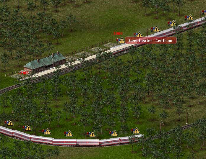 The easiest way to have many trains on one track and make sure that they will not slow down is to create closed track, like the ones you make with model trains.