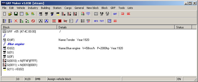 The code example in GRFMaker
