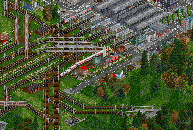 Departure from Hondworth on the first return trip. During construction of the line there was a crash on this junction resulting in the death of 493 passengers. A signalman was to blame. The HS line branches off the mainline through the tunnels.