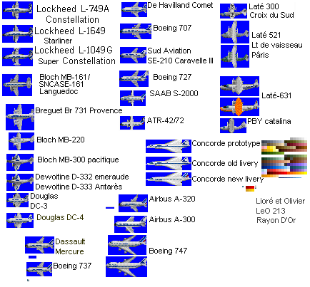 airplane graphic list