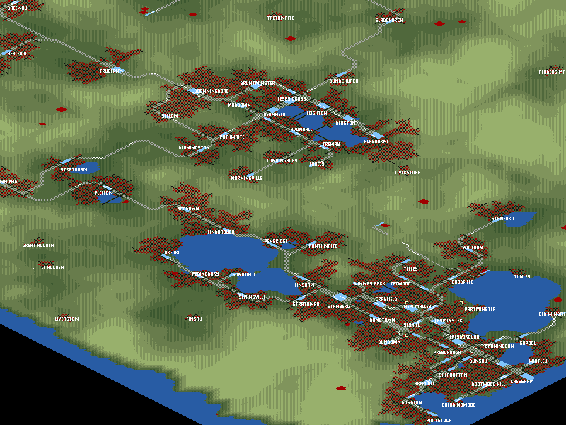 The busy eastern area of my map. An extensive suburban and urban network is provided by Greenline Trains.