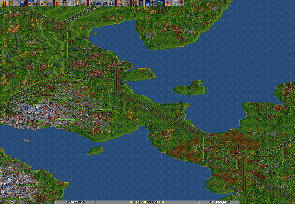 This is the first game with a large network for trains. Just take a look at the large junctions in the lower right corner. costed me a lot of time to create