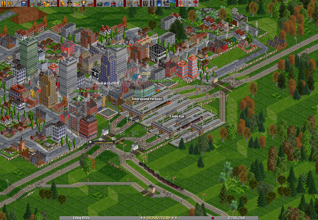 A screenshot from another game. this is the largest city on the map. almost al trains stop at this station