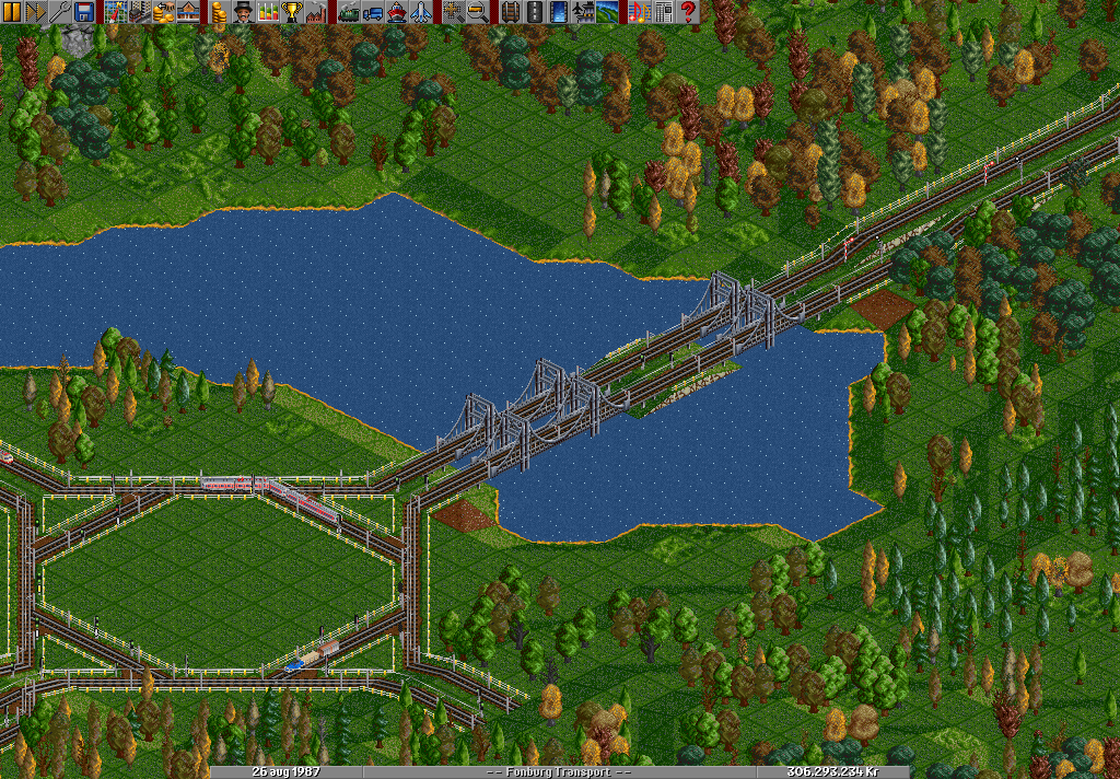 The by-pass bridges were removed and the service train leaves.
