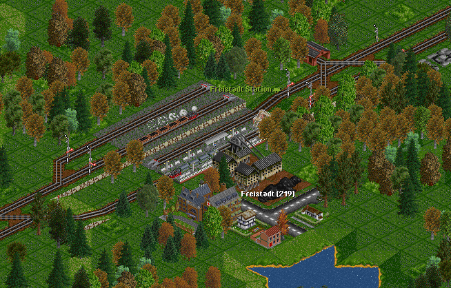 Here's Freistadt. It has turned out to be the main coal interchange on the network.  Coal trains can be found loading and unloading at all hours of the day, much to the dismay of the residents