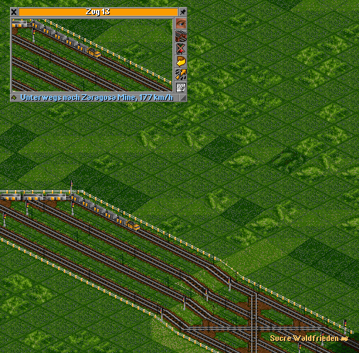 Train moving through PBS tracks without reserved track tiles.