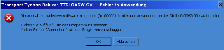 error message