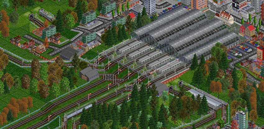 Freihaven is the northern terminus in the DonRail web. While the northern and southern tracks are electrified, westbound trains are still pulled by steam locos - their days are counted.