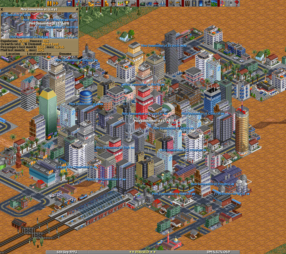 Screenshot of town windows