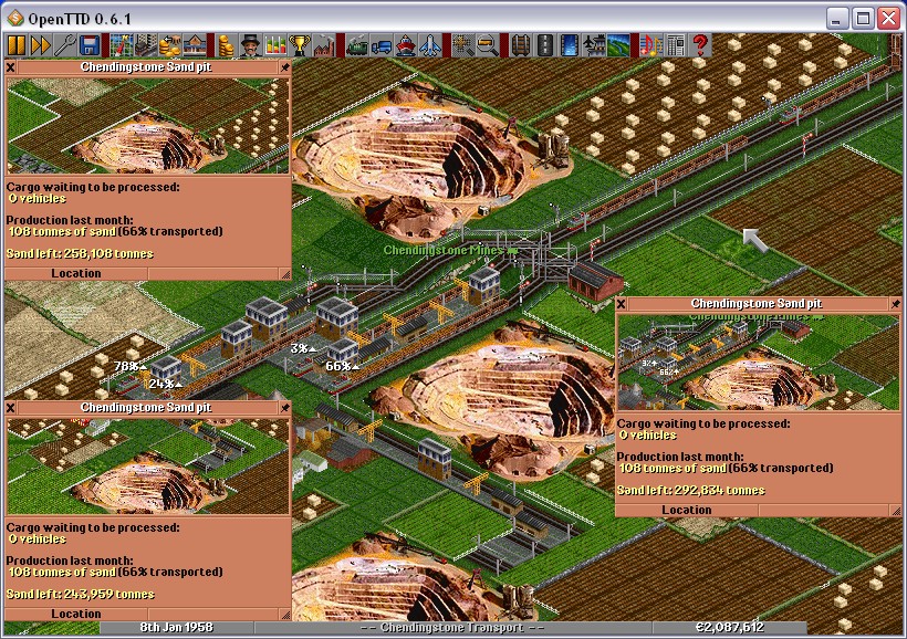 screenshot with multiple loading trains