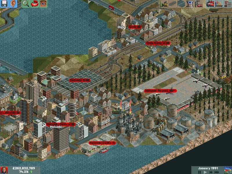 View over the Helsinki Terminus.  At Oulu, the line splits.  One heads to the other side of the map up to Lomonosovo, while the other heads round Stockholm and Oslo, and finally up the Western side of Norway and terminates in Murmansk.