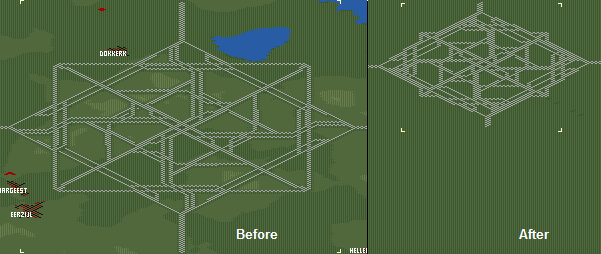 Minimap of the previous and new version of the junction