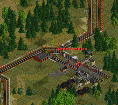 The Prince Rupert coal mine.  Employees take the CCR passenger trains to and from work every day.
