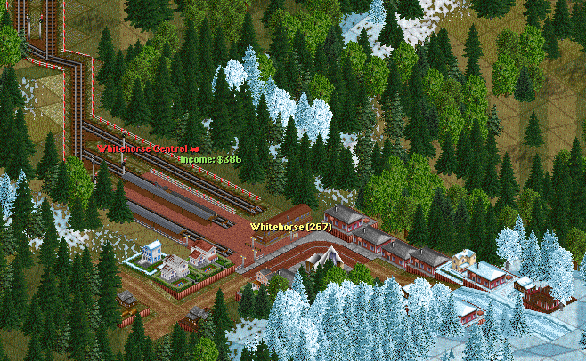 The town of Whitehorse, nestled in the mountains.  Here is the current southern terminus for the CCRy.  You can see how hard it would be to extand the line out of this valley.
